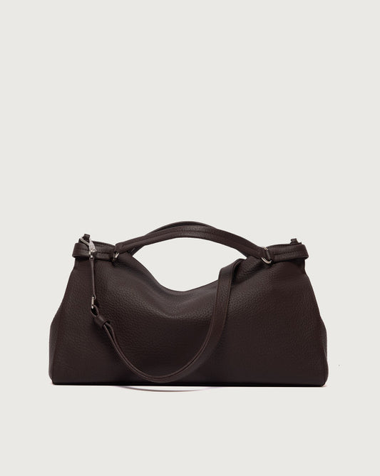 Orciani Borsa Virgo Soft Midi Pelle Martellata Burgundy