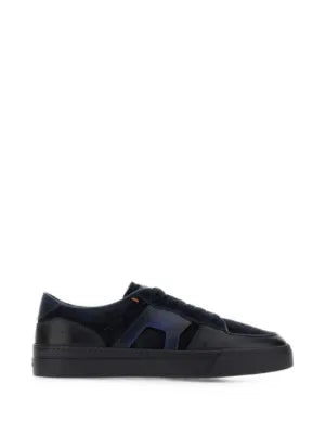 Santoni Sneaker Pelle Suede Blu Notte
