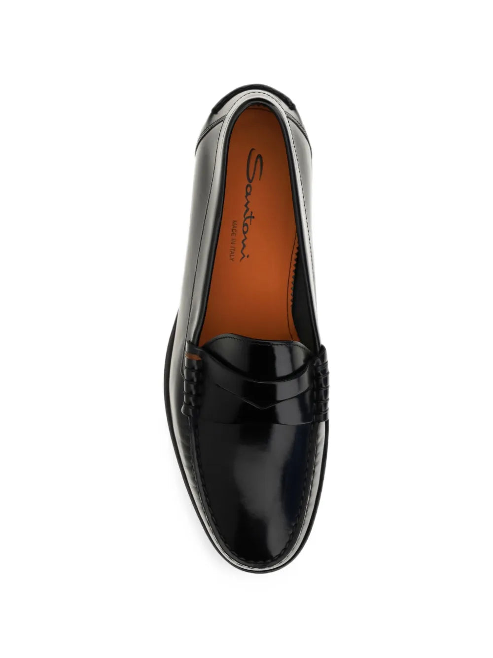 Santoni Mocassino Spazzolato Nero