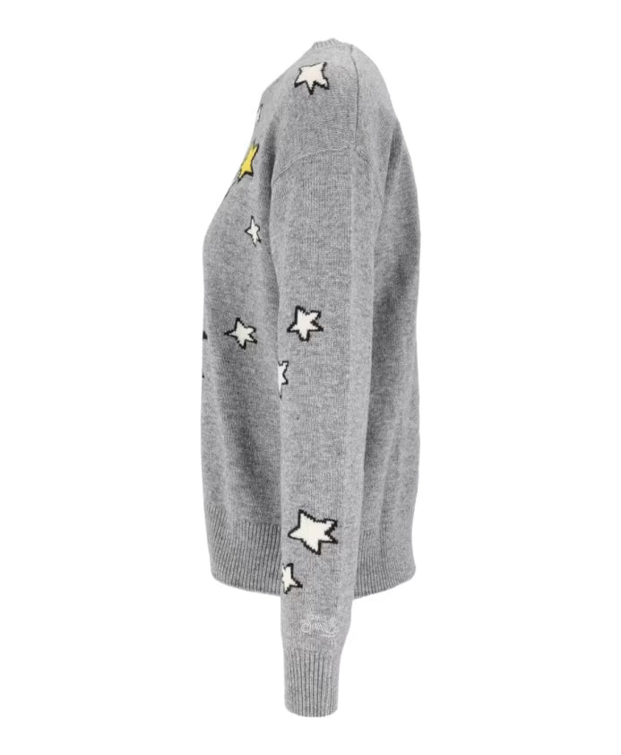 Saint Barth Maglia Tessa Crewneck Sweater Peantus Touching Stars Grigio