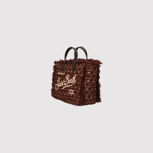 Saint Barth Borsa Mini Vanity Tweed Marrone