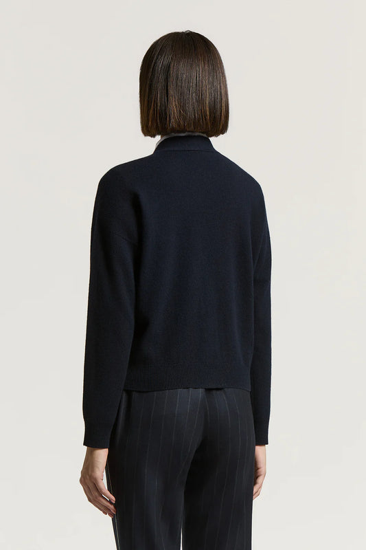 Peserico Cardigan Lana Seta Cashmere Blu Universo