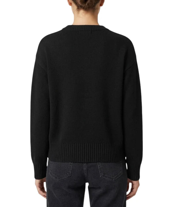 Saint Barth Maglia Tessa Crewneck Sweater Snoopy Love Strass Nero