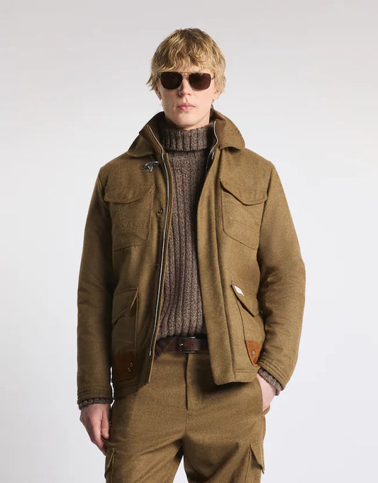 Fay Field Jacket In Saia Di Lana Marrone