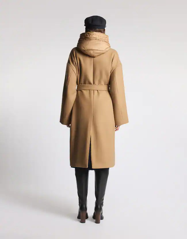 Fay Toggle Coat In Panno Di Lana e Cashmere Beige