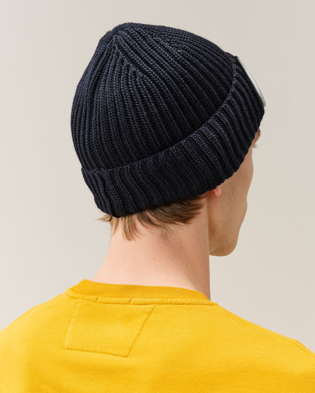 C.P. Company Berretto Con Occhiali In Lana Merinos Extrafine Blu