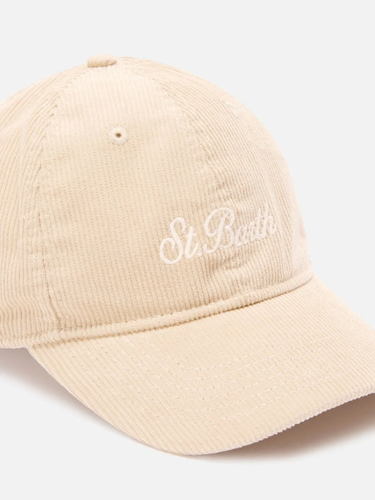 MC2 Saint Barth Cappello Baseball In Velluto Beige