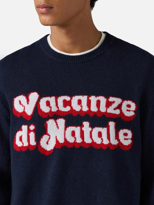 Mc2 Saint Barth Maglia Girocollo Heron Jaquard Blu