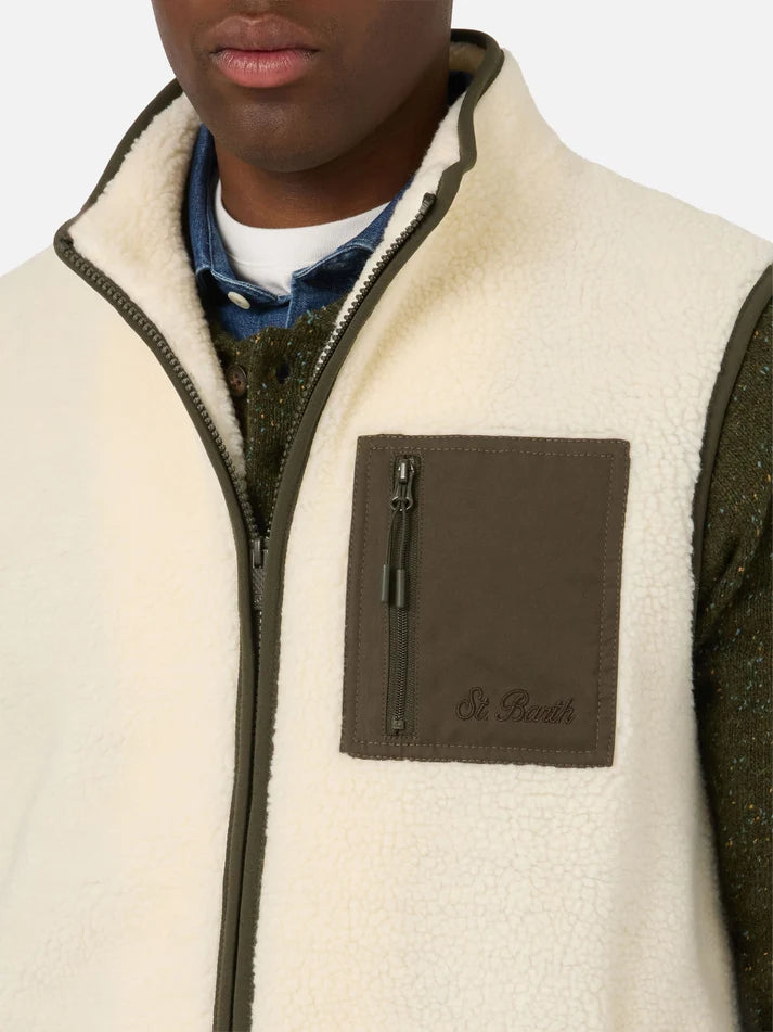 Mc2 Saint Barth Gilet Keystone Bianco Panna