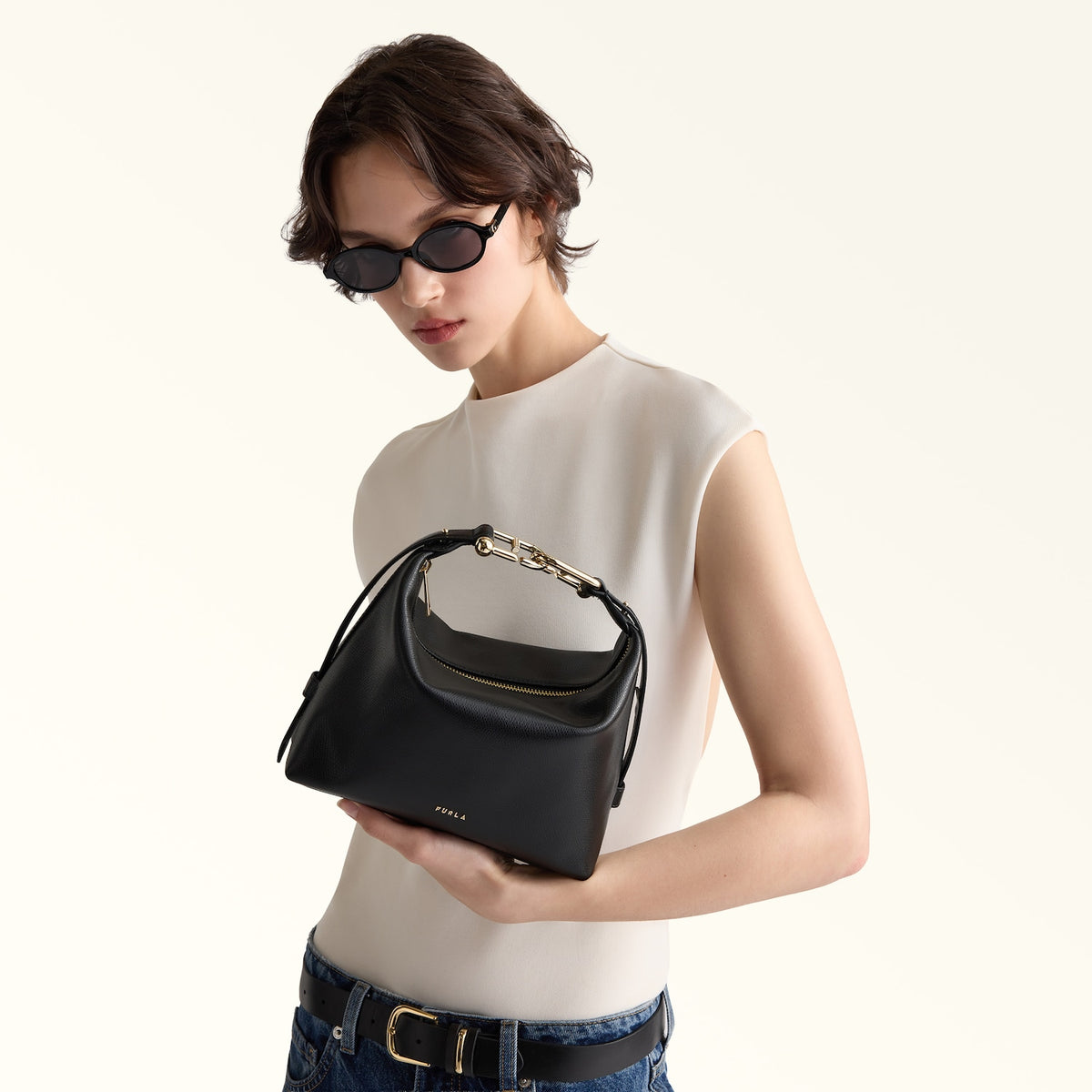 Furla Tonie Borsa A Spalla Nero