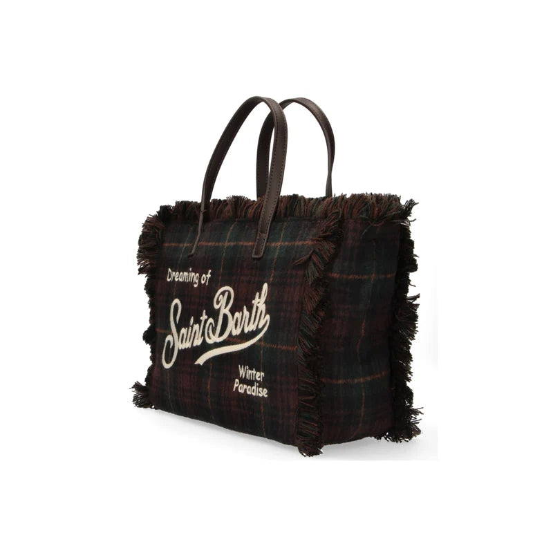 Saint Barth Colette Wool Tartan Verde Moro
