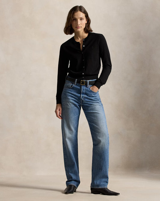 Polo Ralph Lauren Cardigan Girocollo Lana Nero