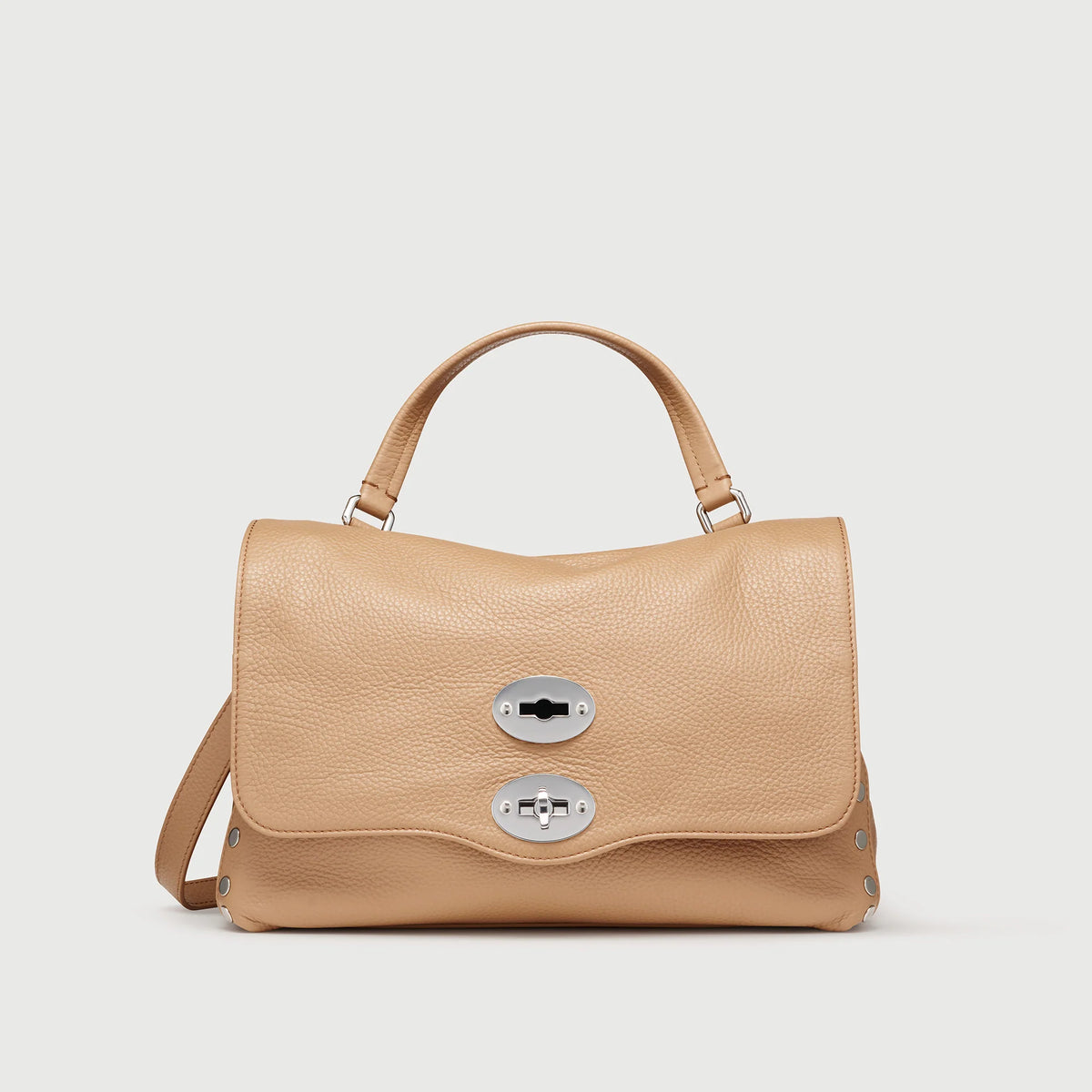 Zanellato Borsa Postina S Pelle Martellata Brown Cantucci