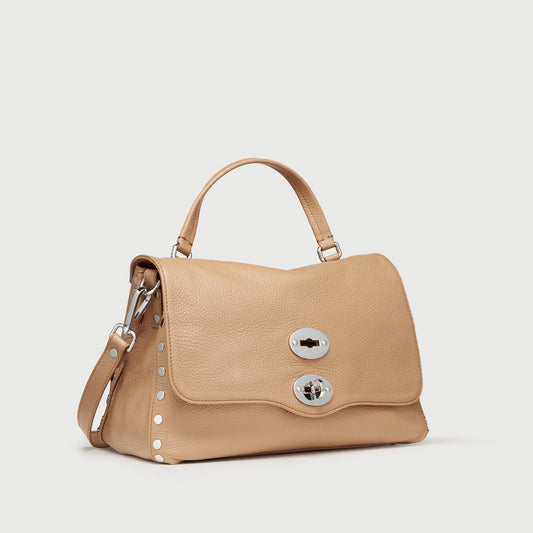 Zanellato Borsa Postina S Pelle Martellata Brown Cantucci