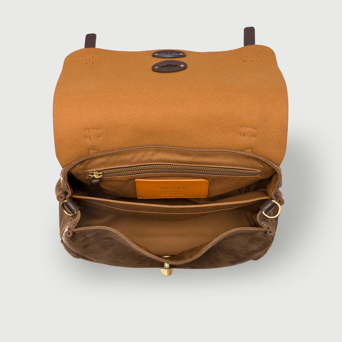 Zanellato Borsa Postina S Re Jones Nabuk Brown Tartufo Di Norcia