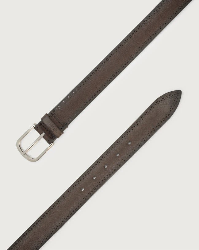 Orciani Cintura Chevrette In Pelle Testa Di Moro