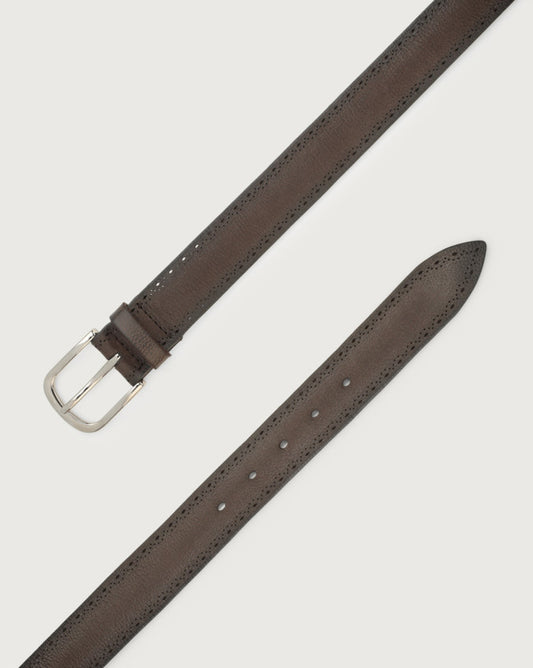 Orciani Cintura Chevrette In Pelle Testa Di Moro