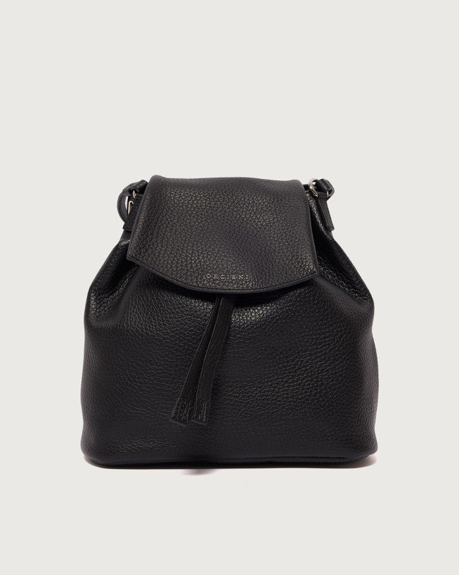 Orciani Zaino The Door Soft Pelle Martellata Nera