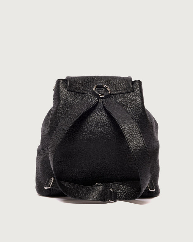 Orciani Zaino The Door Soft Pelle Martellata Nera