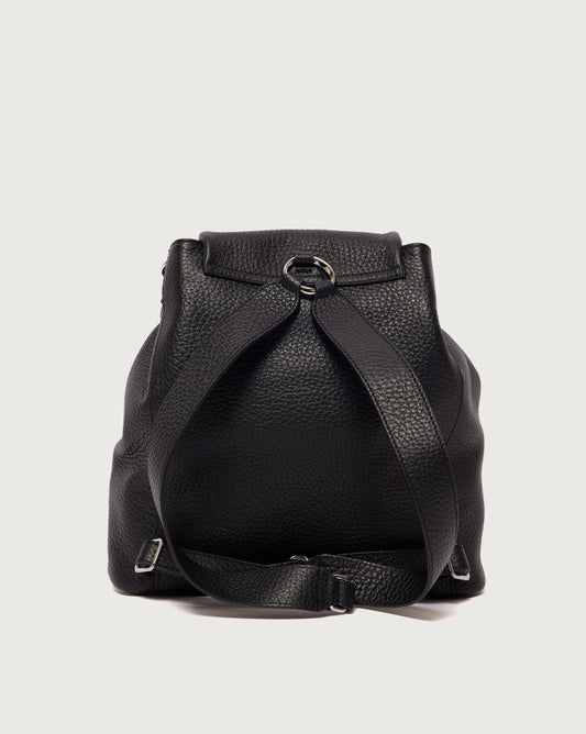 Orciani Zaino The Door Soft Pelle Martellata Nera