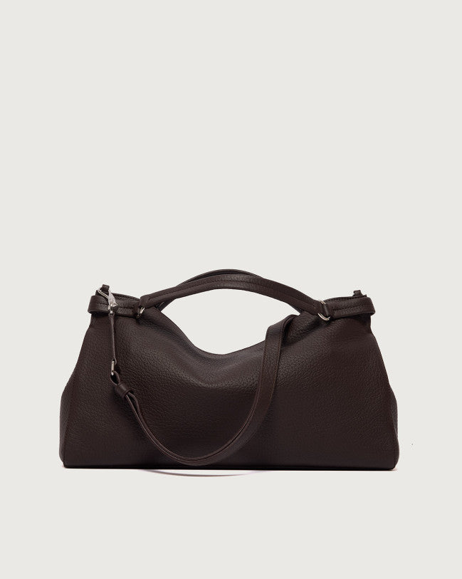 Orciani Borsa Virgo Soft Midi Pelle Martellata Burgundy