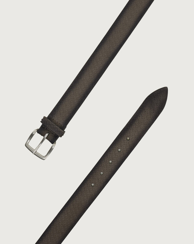 Orciani Cintura Scaled In Pelle Fango