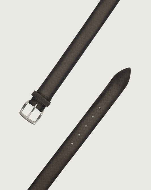 Orciani Cintura Scaled In Pelle Fango