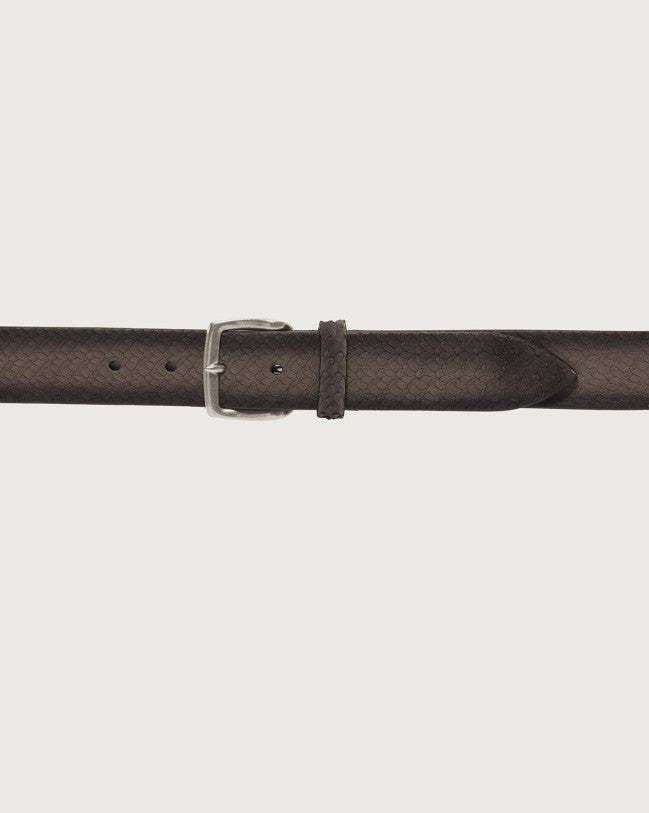 Orciani Cintura Scaled In Pelle Fango