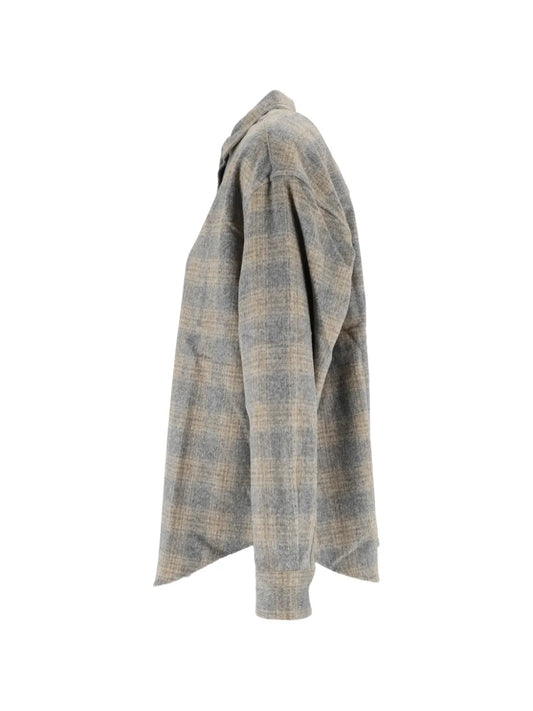 Saint Barth Camicia Lully Flannel Peanuts Snoopy Grigio Beige