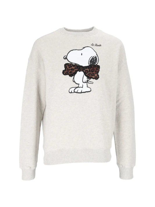Saint Barth Felpa Girocollo Sweatshirt Snoopy Bow Grigia