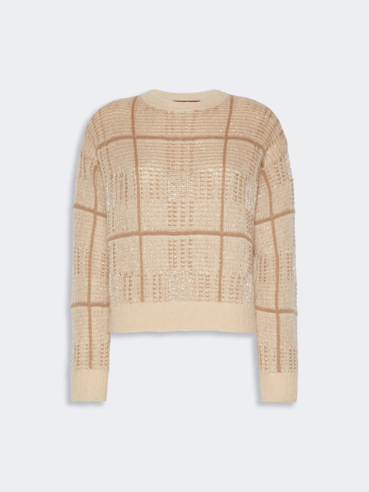 Max Mara Maglia Boxy In Lana Mohair E Cashmere Ecru