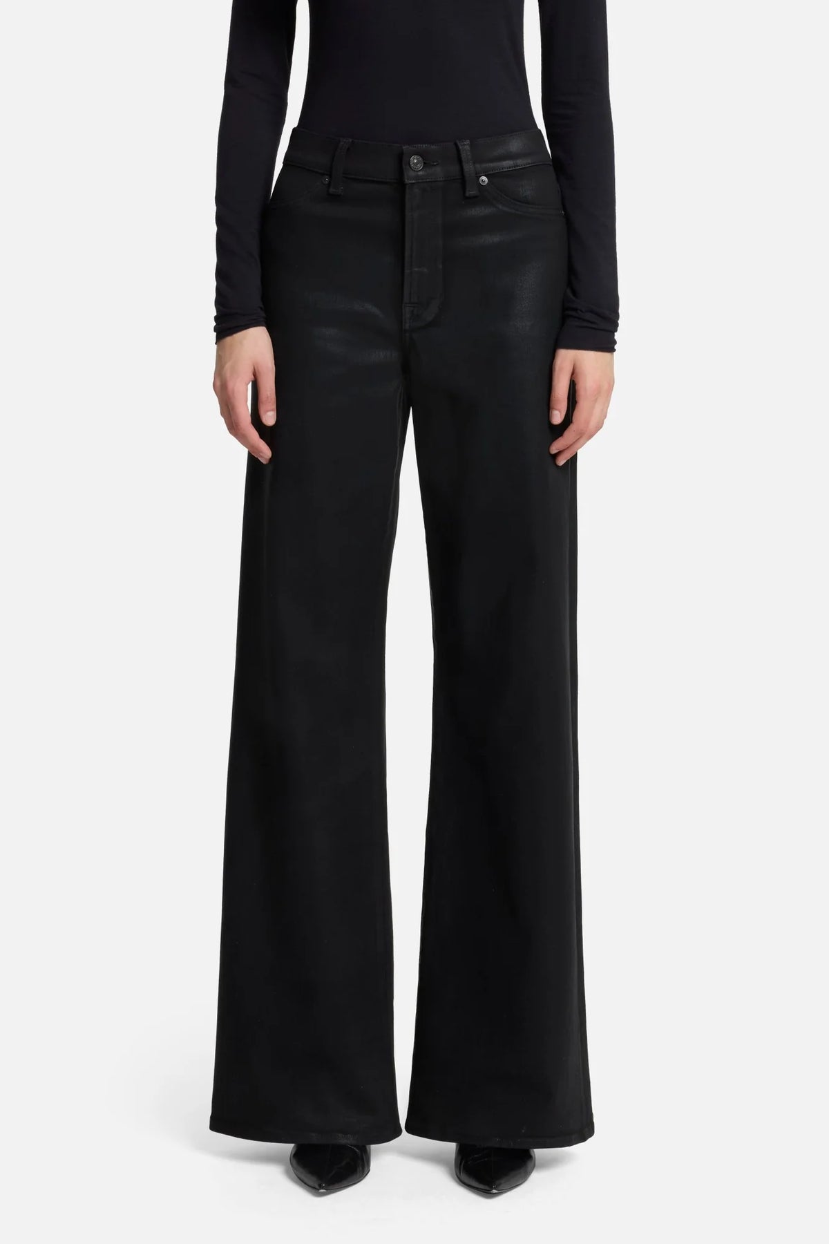 7 For All Mankind Lotta In Coated Black