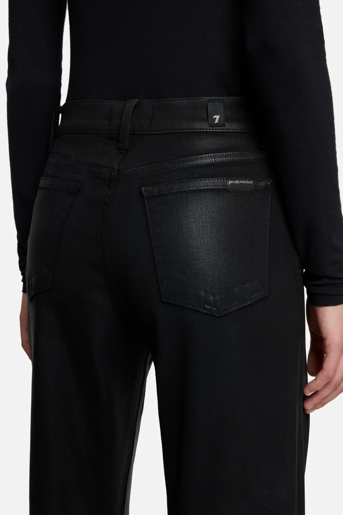 7 For All Mankind Lotta In Coated Black