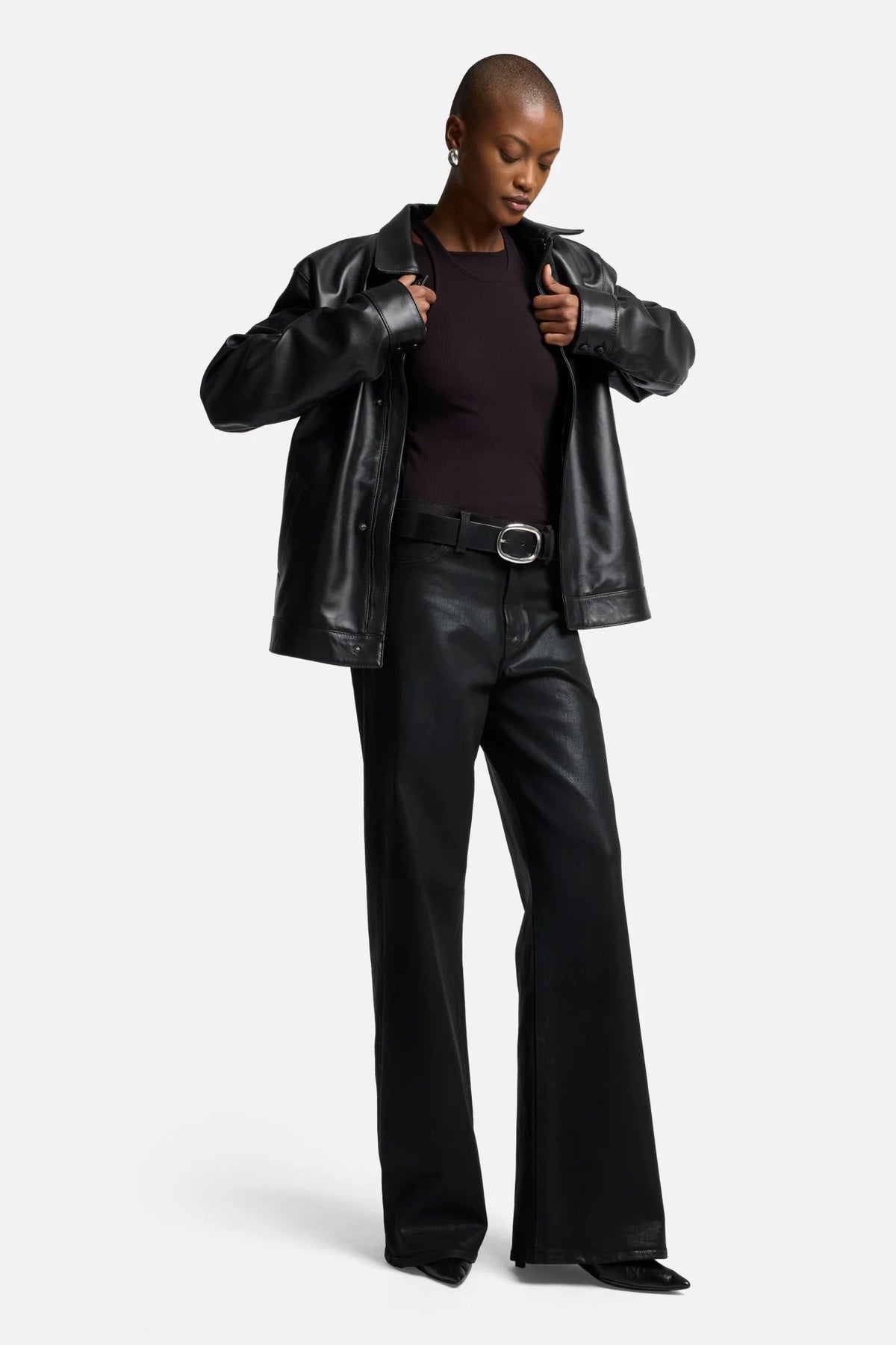 7 For All Mankind Lotta In Coated Black