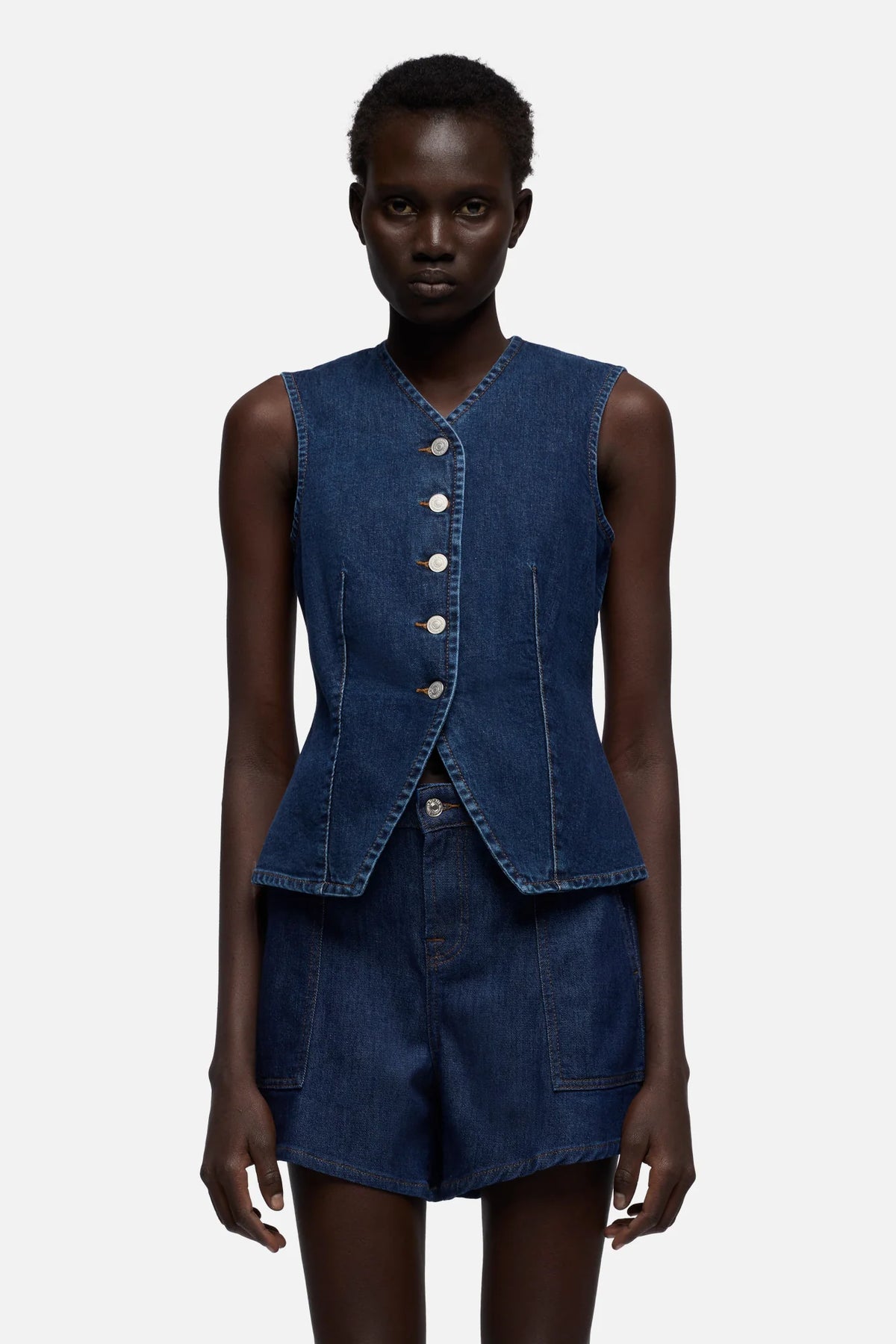 7 For All Mankind Gilet Lady Vest Confort Denim