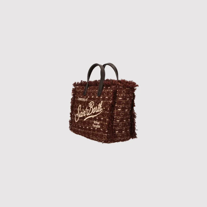 Saint Barth Borsa Mini Vanity Tweed Marrone