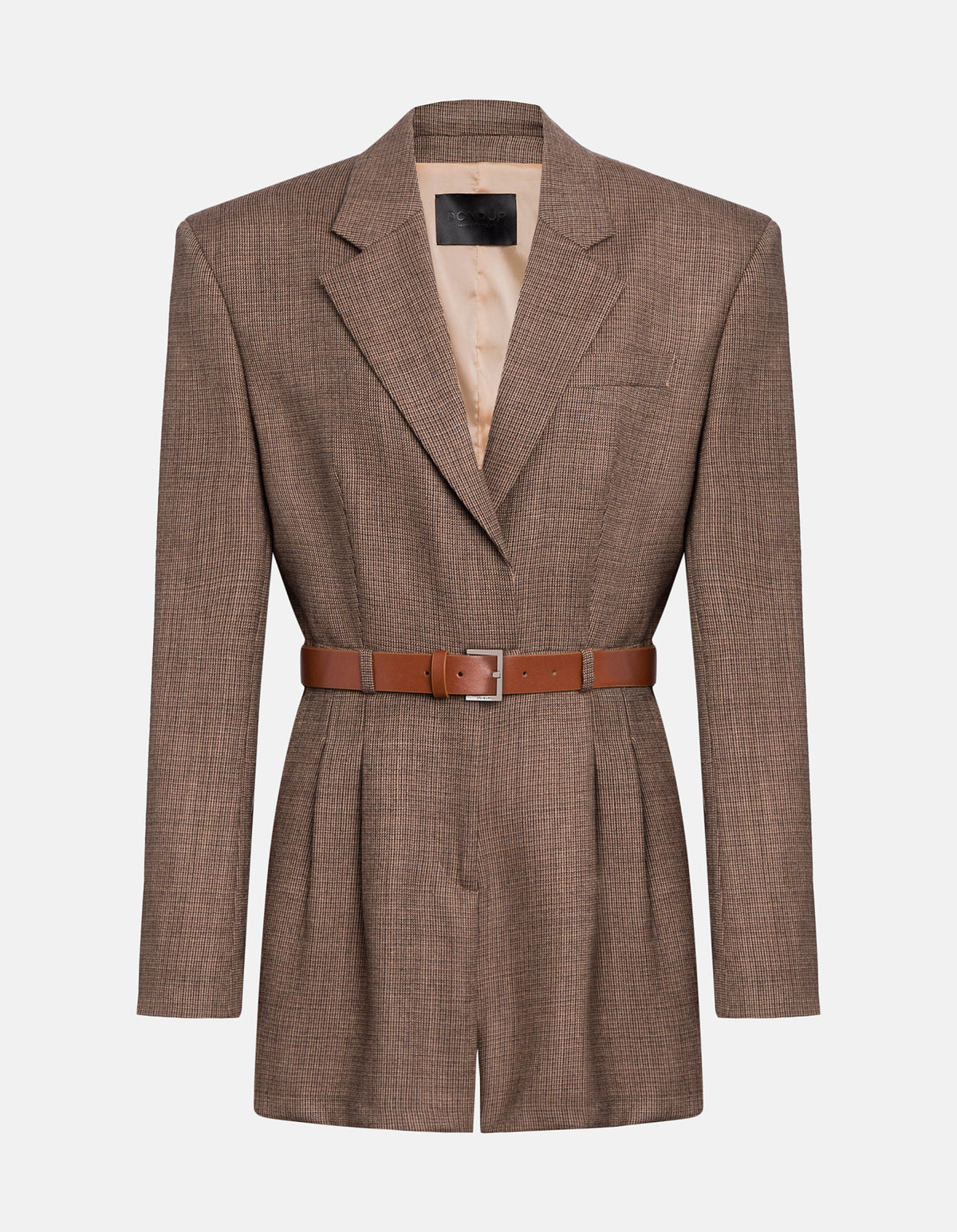 Dondup Tuta Shortd Lana Fantasia Marrone Beige