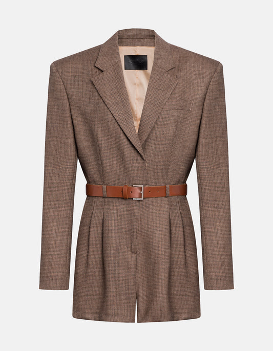 Dondup Tuta Shortd Lana Fantasia Marrone Beige