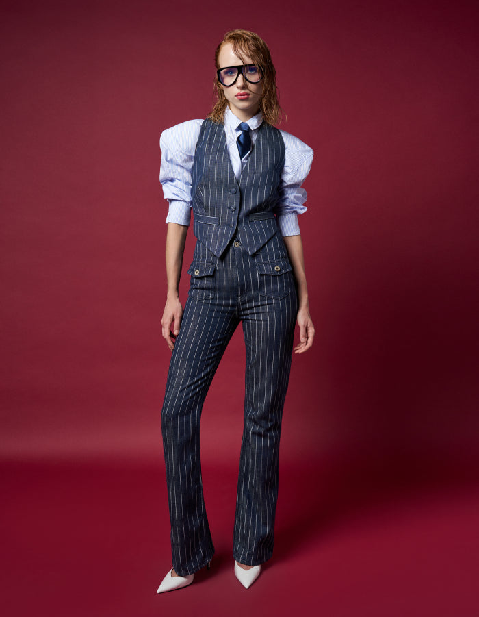 Dondup Camicia Over In Riga Di Cotone Celeste