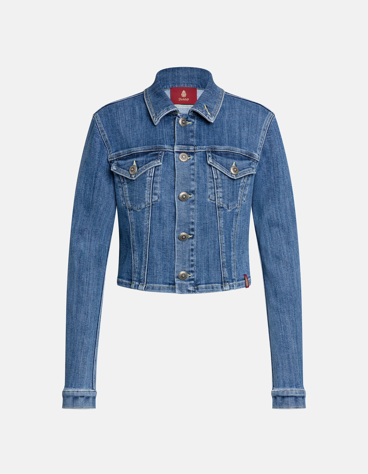 Dondup Giubbino Cropped In Denim Stretch Blu