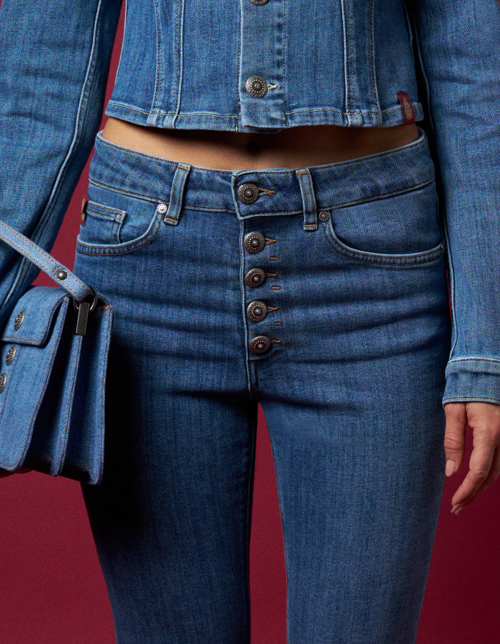 Dondup Jeans Koons Loose In Denim Stretch Blu