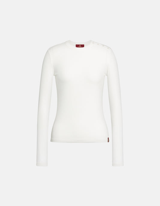 Dondup T-shirt Slim In Costina Di Viscosa Bianco