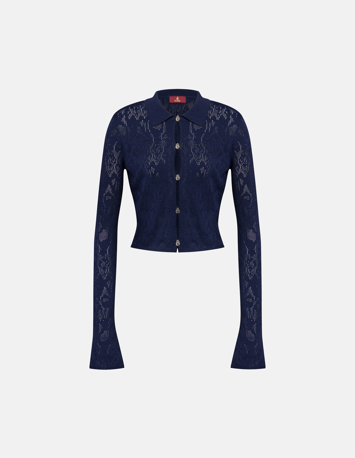 Dondup Cardigan Tricot Slim In Viscosa Jacquard Blu Universo
