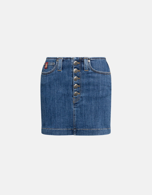 Dondup Gonna Mini In Denim Stretch Blu