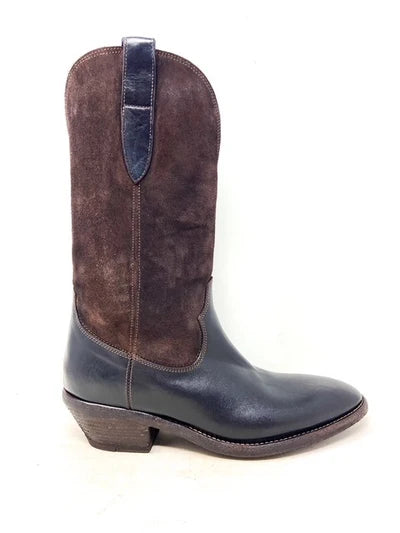 Fauzian Jeunesse Stivale Texano Pelle Camoscio Marrone