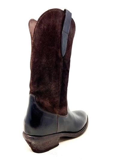 Fauzian Jeunesse Stivale Texano Pelle Camoscio Marrone