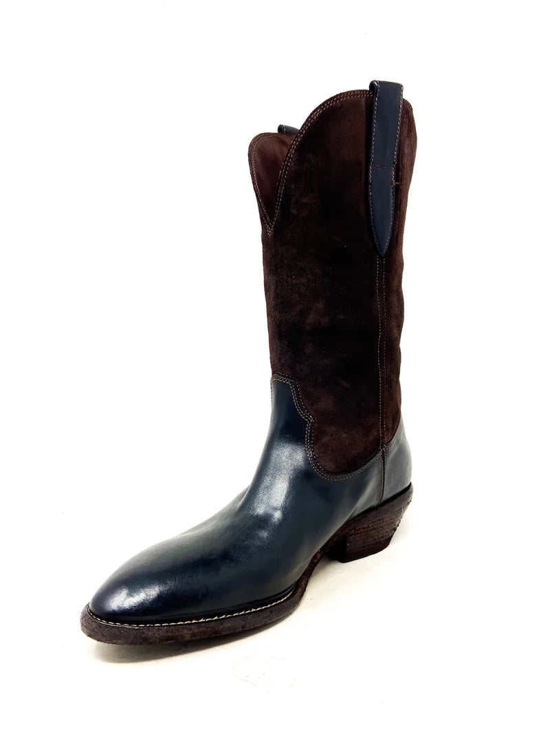 Fauzian Jeunesse Stivale Texano Pelle Camoscio Marrone