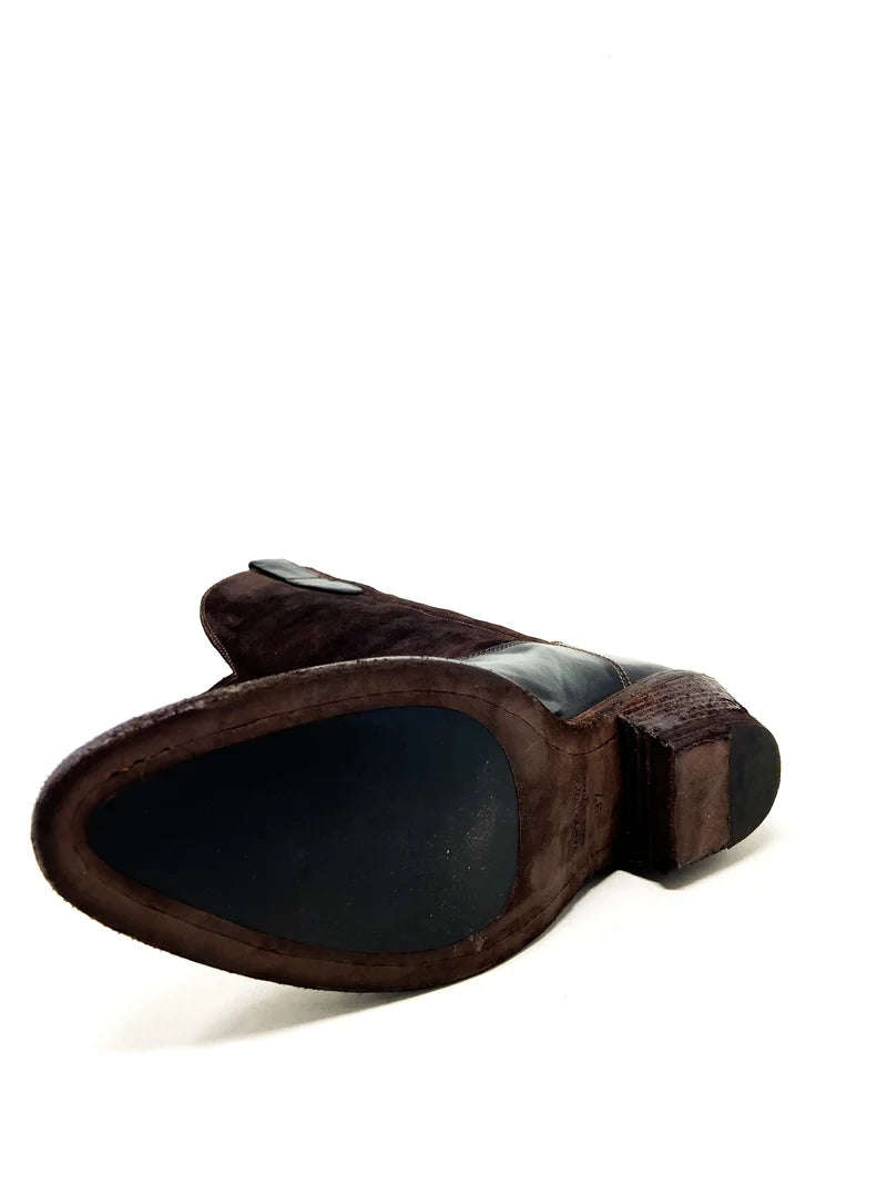 Fauzian Jeunesse Stivale Texano Pelle Camoscio Marrone
