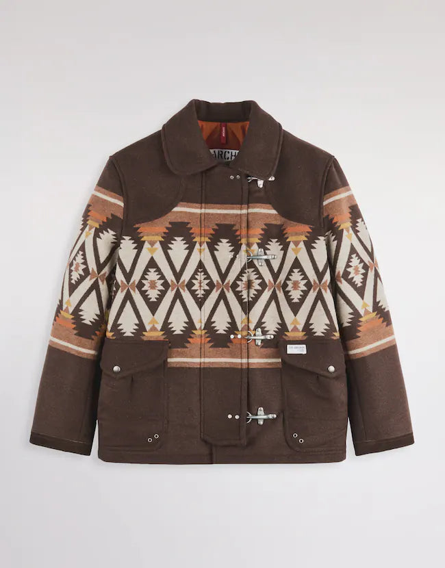 Fay 4 Ganci Yateh In Panno Jacquard Marrone Arancio