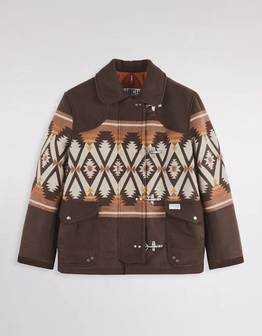 Fay 4 Ganci Yateh In Panno Jacquard Marrone Arancio